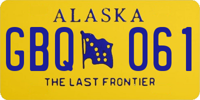 AK license plate GBQ061