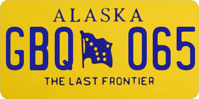 AK license plate GBQ065