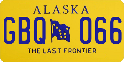 AK license plate GBQ066