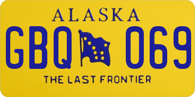 AK license plate GBQ069