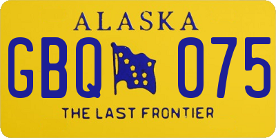 AK license plate GBQ075