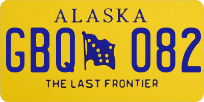 AK license plate GBQ082