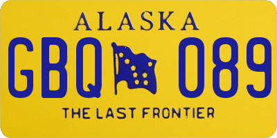 AK license plate GBQ089