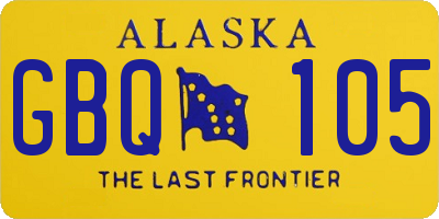 AK license plate GBQ105