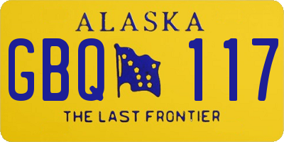AK license plate GBQ117