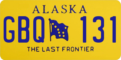 AK license plate GBQ131