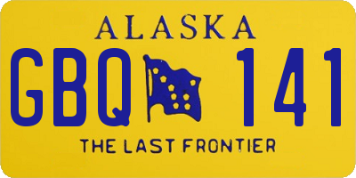 AK license plate GBQ141