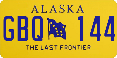 AK license plate GBQ144