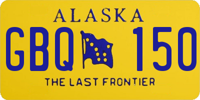 AK license plate GBQ150