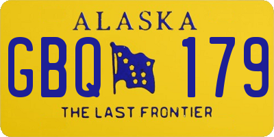 AK license plate GBQ179
