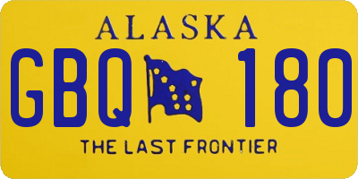 AK license plate GBQ180