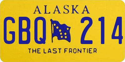 AK license plate GBQ214