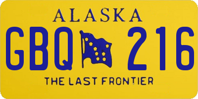 AK license plate GBQ216