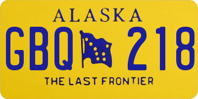 AK license plate GBQ218