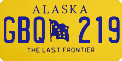 AK license plate GBQ219