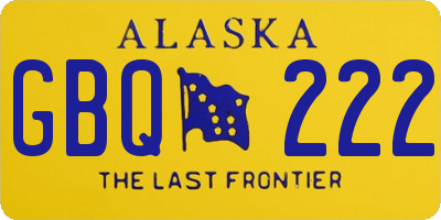 AK license plate GBQ222