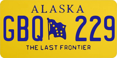 AK license plate GBQ229