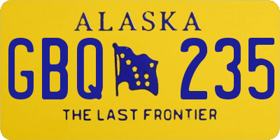 AK license plate GBQ235