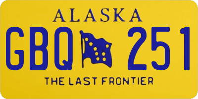 AK license plate GBQ251