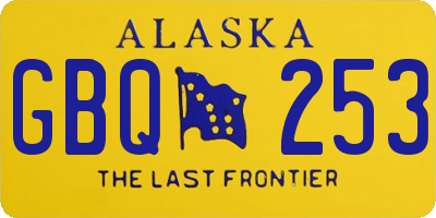 AK license plate GBQ253