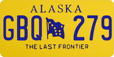 AK license plate GBQ279