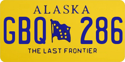 AK license plate GBQ286