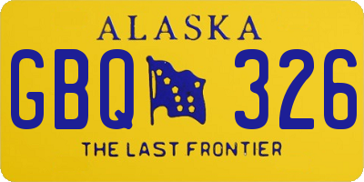 AK license plate GBQ326
