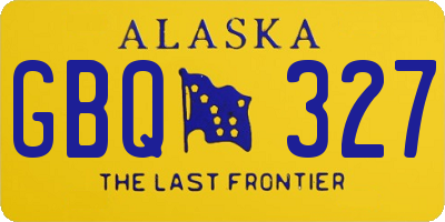 AK license plate GBQ327