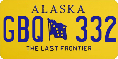 AK license plate GBQ332