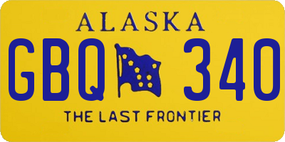 AK license plate GBQ340