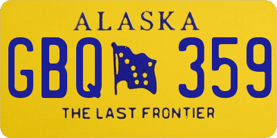 AK license plate GBQ359