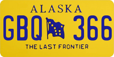 AK license plate GBQ366
