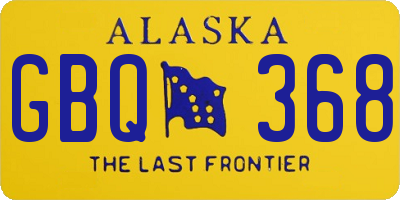 AK license plate GBQ368