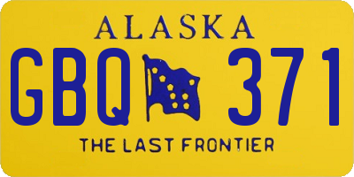 AK license plate GBQ371