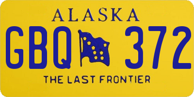 AK license plate GBQ372