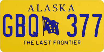 AK license plate GBQ377