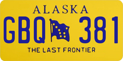 AK license plate GBQ381