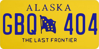 AK license plate GBQ404