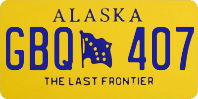 AK license plate GBQ407