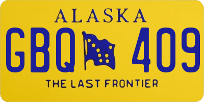 AK license plate GBQ409
