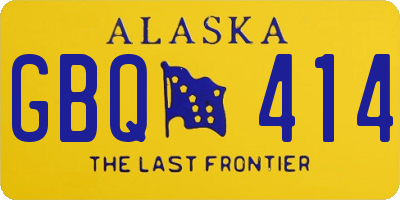 AK license plate GBQ414