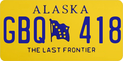 AK license plate GBQ418