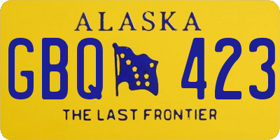 AK license plate GBQ423