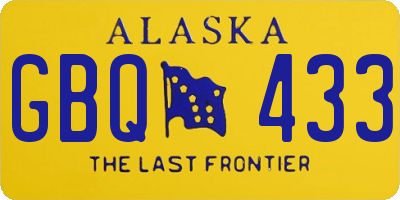 AK license plate GBQ433