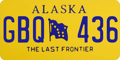 AK license plate GBQ436