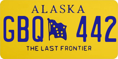 AK license plate GBQ442