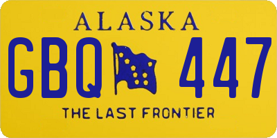 AK license plate GBQ447