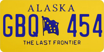 AK license plate GBQ454