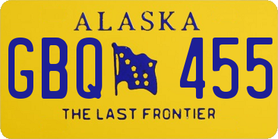 AK license plate GBQ455