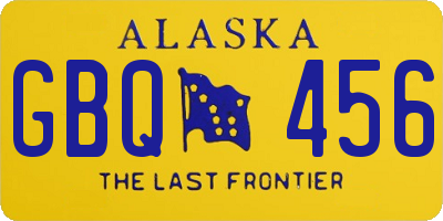 AK license plate GBQ456